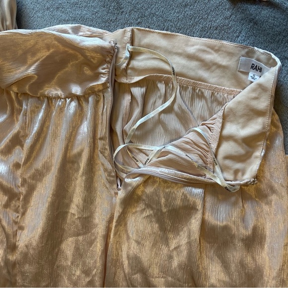 Rahi Leila Luster Long Sleeve Maxi Dress in Blush | Crossover Front | Open Back - Picture 5 of 12